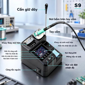 Máy hàn Mr.Yang (M.Y) S9 sở hữu công suất mạnh mẽ lên đến 180W. Kèm theo 3 mũi hàn