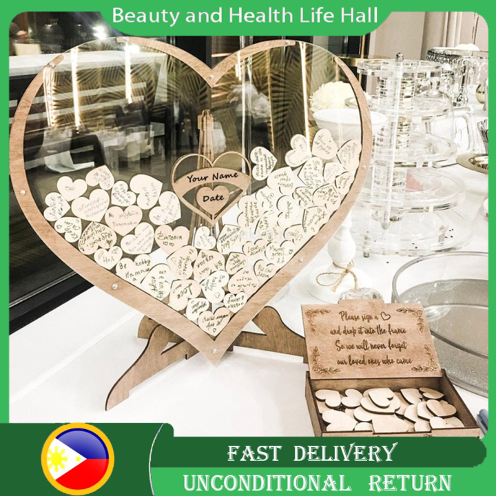 Heart Shaped Wedding Guest Wedding Souvenir Guest Book Frame Book Drop Box Frame Party