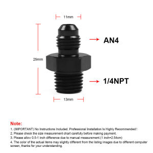 Car modification high-pressure oil hose adapter   Transmission oil cooler adapter AN4-12 3/4NPT
