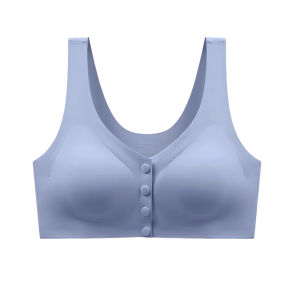【OFFICIAL】VEIMIA Seamless Lightweight Bra High-elasticity Widened Comfortable Maternity Bra Removable Cup Pad Bra Front Closure Bra Plus Size Women Traceless Latex Vest