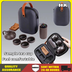 6PCS Portable Travel Tea Set With Handbag Ceramic Tea Pot and Cup Set China Ceramic Teapot Set