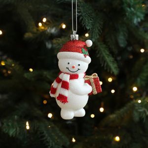 MMLUCK Cartoon Christmas Elf Pendant Shiny Red Santa Claus Xmas Tree Pendant Window Decoration Plastic Merry Christmas Decor Holiday Party Decor