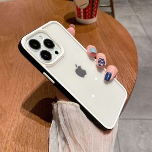 KISSCASE Cho IPhone 14 Pro Max/14 Plus/14 Pro/14 IPhone 13 Pro Max IPhone 12 11 Mặt Sau Trong Suốt Tấm Phòng Ngừa Té Ngã Màu Tương Phản Vỏ Điện Thoại