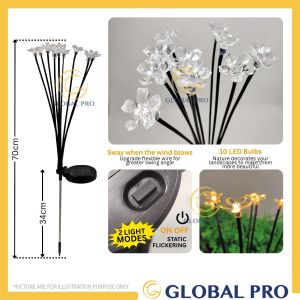 SOLAR GARDEN Stick Light Butterfly Lawn Light Waterproof Glowing LED Landscape Light Lampu Solar Taman Solar Flower