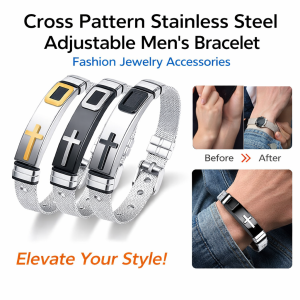 Couple Bracelet Adjustable Cross Mesh Band Bracelet Religious Popular Fashion Jewelry Bracelet