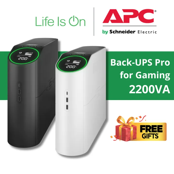 APC BGM2200B-MSX / BGM2200-MSX Back-UPS Pro for Gaming, 2200VA/1320W, AVR/UPS, Tower, 230V, 3x Universal and 3x IEC C13 outlets, RGB Lights, Pure Sine Wave