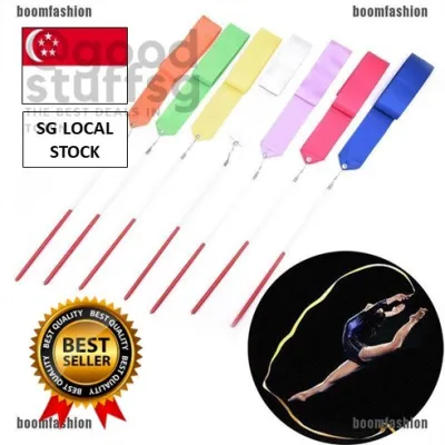 [SG FREE ] 2m Professional Gym Ribbons Dance Ribbon Rhythmic Art Gymnastic Ballet Streamer
