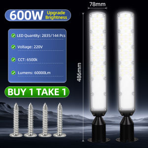 BINGO โคมไฟถนน LED กำลังสูง 220V 200W 400W 600W กลางแจ้งกันน้ำ Stormproof LED Streetlight โคมผนัง ไฟสปอร์ตไลท์ระดับอุตสาหกรรม ตัวถังโลหะ แสงขาว IP67