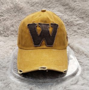 Topi Baseball Premium Topi Pria Bordir Logo W Vintage Washed Baseball Cap Korean Style Bahan Katun Kanvas Tebal Gaya Kekinian COD
