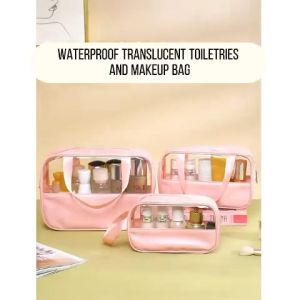 Upgraded thicker waterproof Travel Wash bag Cosmetic Makeup Beach Toiletry bag Pouch organizer COD