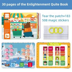 【28 Pages】 Busy Book Interactive Binder Educational Learning Book Quiet Book Laminated With Velcro