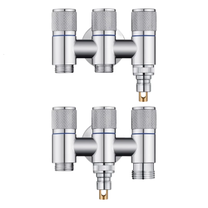 1/4 1/6inch Water Valves 3 Outlet Faucet Connector For Laundry Sinks with AntiRust Coating Easy Assembly Bathroom Use