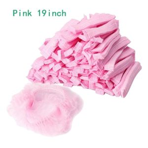 100 Pieces Disposable Double Ribs Hair Head Cover Cap Net Non Woven Cap 19/21inch