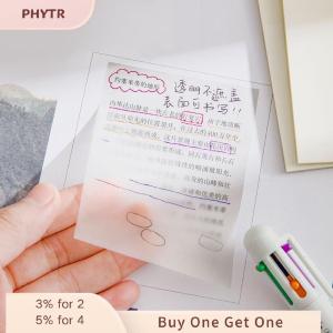 PHYTR HOT 50Sheets Creative PET Transparent Sticky Notes Perspective Waterproof Sticky Notes Student Stationery School Office Supplies