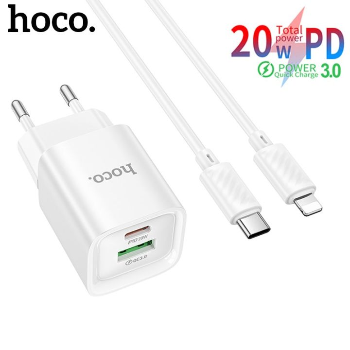 HOCO C147A USB C Dual-Port Charger PD20W Fast Charging
