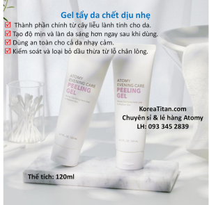 Tẩy tế bào chết dạng gel chiết xuất tự nhiên dịu nhẹ cho da mặt và body 120ml - Atomy Evening Care Peeling Gel - 애터미 이브닝케어 필링젤 - Атоми Ивнинг Кеар Пилинг Гель