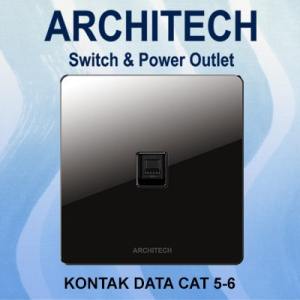 Architech Diamond V16-E02 Black Stop Kontak/JACK Data Cat6 - Black