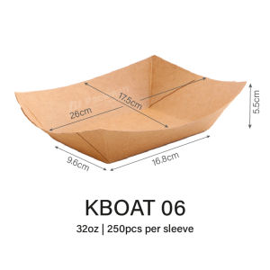 (500pc/1000pc CARTON) Kraft Paper Food Boat Tray - Dine In Kraft Tray Boat Tray Food Tray