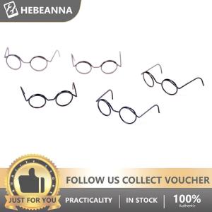 hebeanna 2PCS Round Frame Lensless Retro cool doll glasses for 1 6 30cm BJD Doll