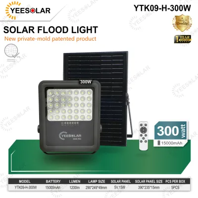 YEELITE Solar Led Outdoor Flood Light Street Lamp IP67 Waterproof With Remote Monocry stalline Solar LED Floodlight - Super - Strong High Beam Ideal for Lighting Scenarios YTK-09