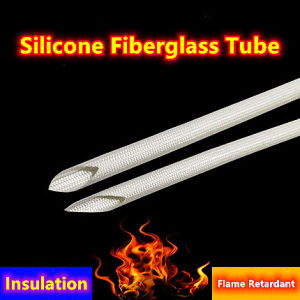 Insulate Pipe Cable Cover Fiberglass Sleeving Tube Silicone self-extinguishing Hose 1-25mm(white)