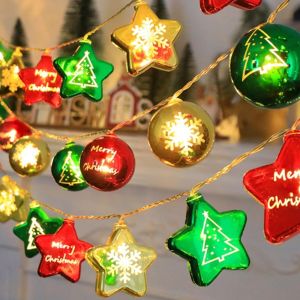 OOC PVC Material Christmas String Lights Electroplated Warm White Hanging Lights Ornament LED Fairy Lights Xmas Tree