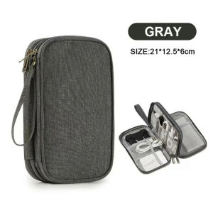 Portable Storage Bag Double Layer Multifunction Package U Disk Hard Drive Headset Data Cable Organizer Storage Package
