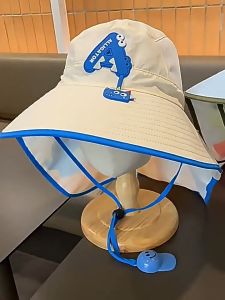 Kids Breathable Mesh Sun Hat with Neck Protection Outdoor Topi Matahari Kanak-Kanak Mesh Breathable Pelindung Leher户外遮阳帽