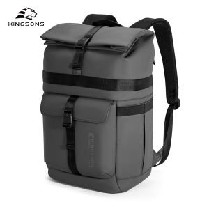 Kingsons 2025 New Waterproof Backpack For Men 15/ 15.6 inch Laptop Concise Design Business Commuting For Short Trip Black Gra