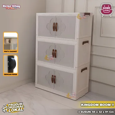 Lemari Lipat Kingdom Boom Lemari Susun Lemari Plastik Container Box Serbaguna Lemari Minimalis