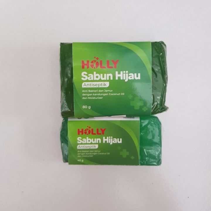 Holly Sabun Hijau 80 Gr - Sabun Kulit Gatal, Sabun Kulit Alergi, Sabun Biang Keringat, Antiseptik