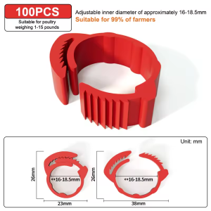 100 Chicken leg ring Adjustable Leg band Poultry feet tag for gamefowl rooster duck goose Farm accessories