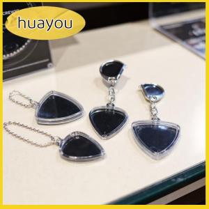 huayou Guitarists Storage Guitar Pick Collection Box Clear Holder Keyring Bag Heart Shaped Picks Size Case Musical Accessories