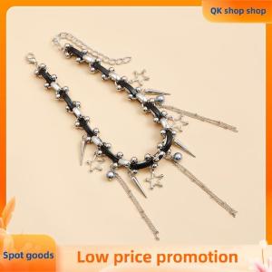 ✨QK shop✨ New Five-pointed Star Tassel Pendant Necklace For Women Y2K Chain Choker Necklace Fashion Party Jewelry Accessories Gift
