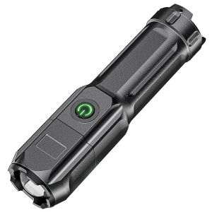 3 Modes Strong Light LED Flashlight Waterproof Outdoor Zoom Highlight Tactical Flashlight USB Rechargeable Handheld Torch 手电筒