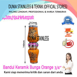 Bandul Bunga Keramik Orange 3/4" ornamen pagar railing
