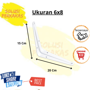 Siku Rak Dinding Tebal Minimalis Putih | Bracket Rak Besi Kuat 6x8 8x10 10x12 12x14