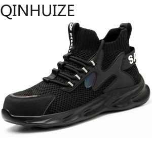 QINHUIZE Safety Insurance Shoes Mens Anti-smashing Anti-piercing Steel Toe Construction Site Shoes Electrician Shoes Insulated Shoes