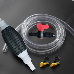 [Portable Fuel Transfer Pump] Portable Multifunctional Manual Fuel Transfer Pump | 1m Siphon Hose + Hand Crank + 2 Hose Clamps + Leak-Proof Valve - for Gasoline Diesel Water & Other Liquids