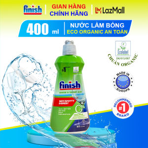 Nước làm bóng chén bát Finish hữu cơ eco organic 0% 400ml sử dụng cho máy rửa bát - Nước làm bóng Finish 400 ml nguyên liệu tự nhiên an toàn