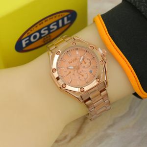 Box Exclusive Jam Tangan Fos Mur Chrono Off VA-165DR / Jam  Tangan Fashion Wanita Tali Rantai Diameter