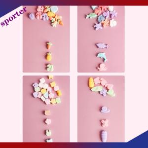 Sporter แม่พิมพ์ซิลิโคนรูปผลไม้ผสมช็อคโกแลตรูปกระต่ายปลาฟัดจ์แม่พิมพ์เยลลี่ขนมรูปทรงเรขาคณิตรูปหัวใจสำหรับตกแต่งเค้กถาดใส่น้ำแข็งอบของขวัญ