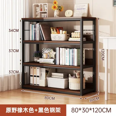 ⭐ 储物架⭐ Rak Simpanan⭐ Bookshelf with Metal Frame & Wood Shelves Multi Layer Storage Rack Organizer Rack Display Shelf Modern Minimalist Storage Shelf Large Capacity