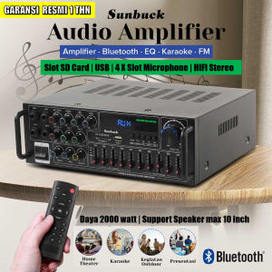 Sunbuck AV-326Z PLUS Amplifier Bluetooth Karaoke 2000W dengan USB/SD Slot - Warna Cahaya Hitam