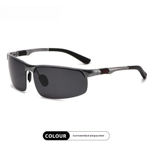Mens Polarized Sunglasses Aluminum Magnesium Frame Shades Eyewear for Driving Fishing Outdoor Sports UV400