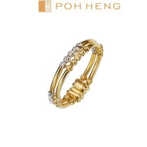 Poh Heng Jewellery 22K Beads of Love Ring in Yellow White Gold [Price By Weight]