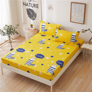 Premium Fitted Printing Bedsheet Non-slip fixed bed cover Single/Queen/King Size/120*200cm/150*200cm/180*200cm Suitable mattress(Depth)  5-23cm