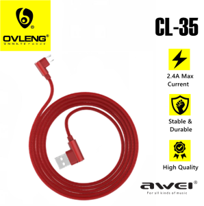 AWEI CL-35 Type C 2.4A Fast Charging L Type Data Cable Charger 1.5M