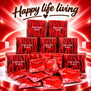 Tiger Aroma Coffee 10 Sheets 1 Box - Instant Coffee - Red Packaging - 20g Each - Groceries Drinks Coffee