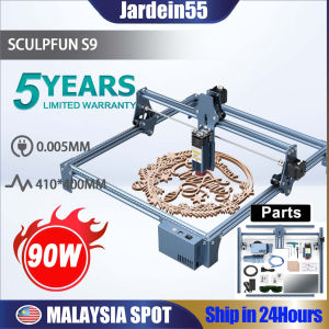 Malaysia spot🚚SCULPFUN S9 Laser Engraving Machine 90W Full Metal Ultra-fine Wood Laser Engraver DIY Laser Cutting Machine For Wood/Leather/Plastic/Acrylic/Metal